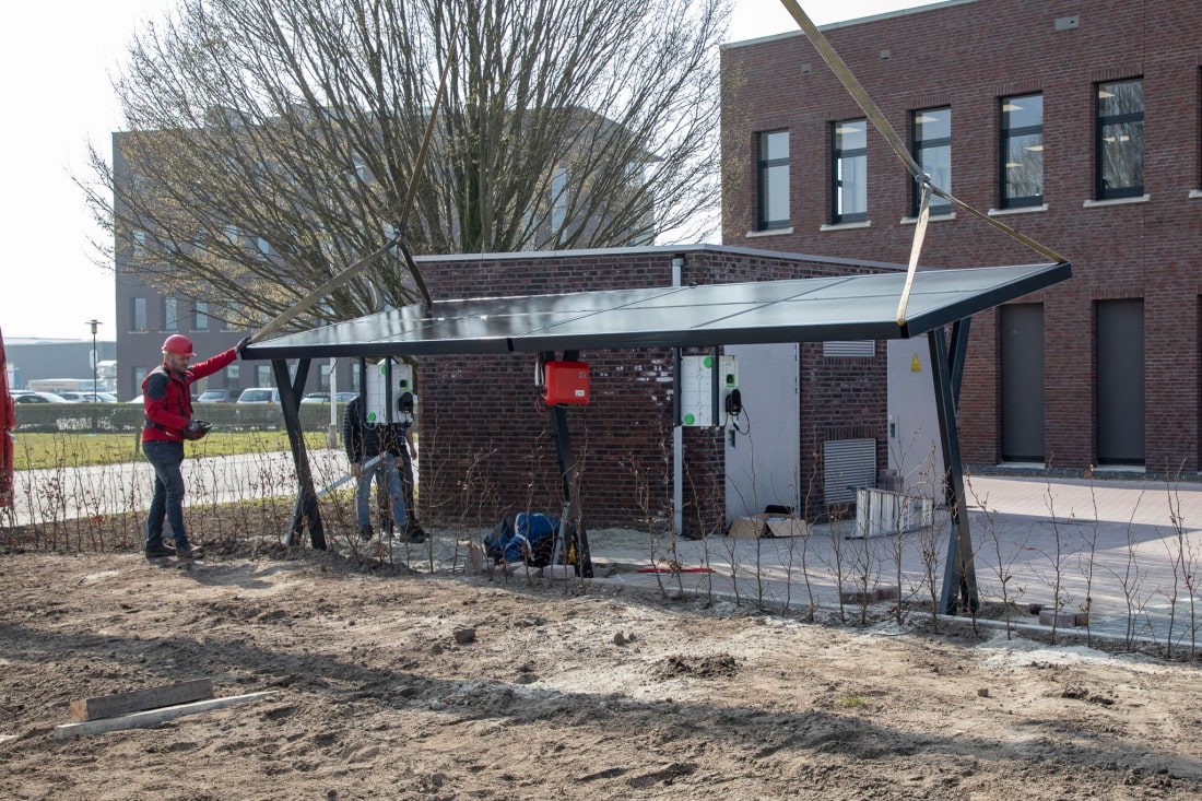 Installing a solar bike shed