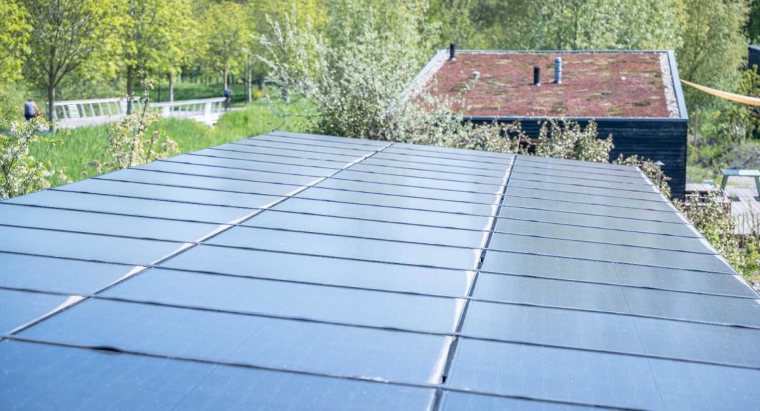 Solar panels on carport roof